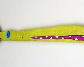 Large driftwood funky colorful wood fish sculpture, STURGEON General