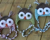 Two Tone Owl Hat MADE to ORDER