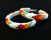 Native American Beaded hoop earrings