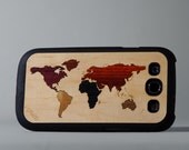 World Map Inlay Samsung Galaxy S3 Wood Matte Case - FREE Shipping