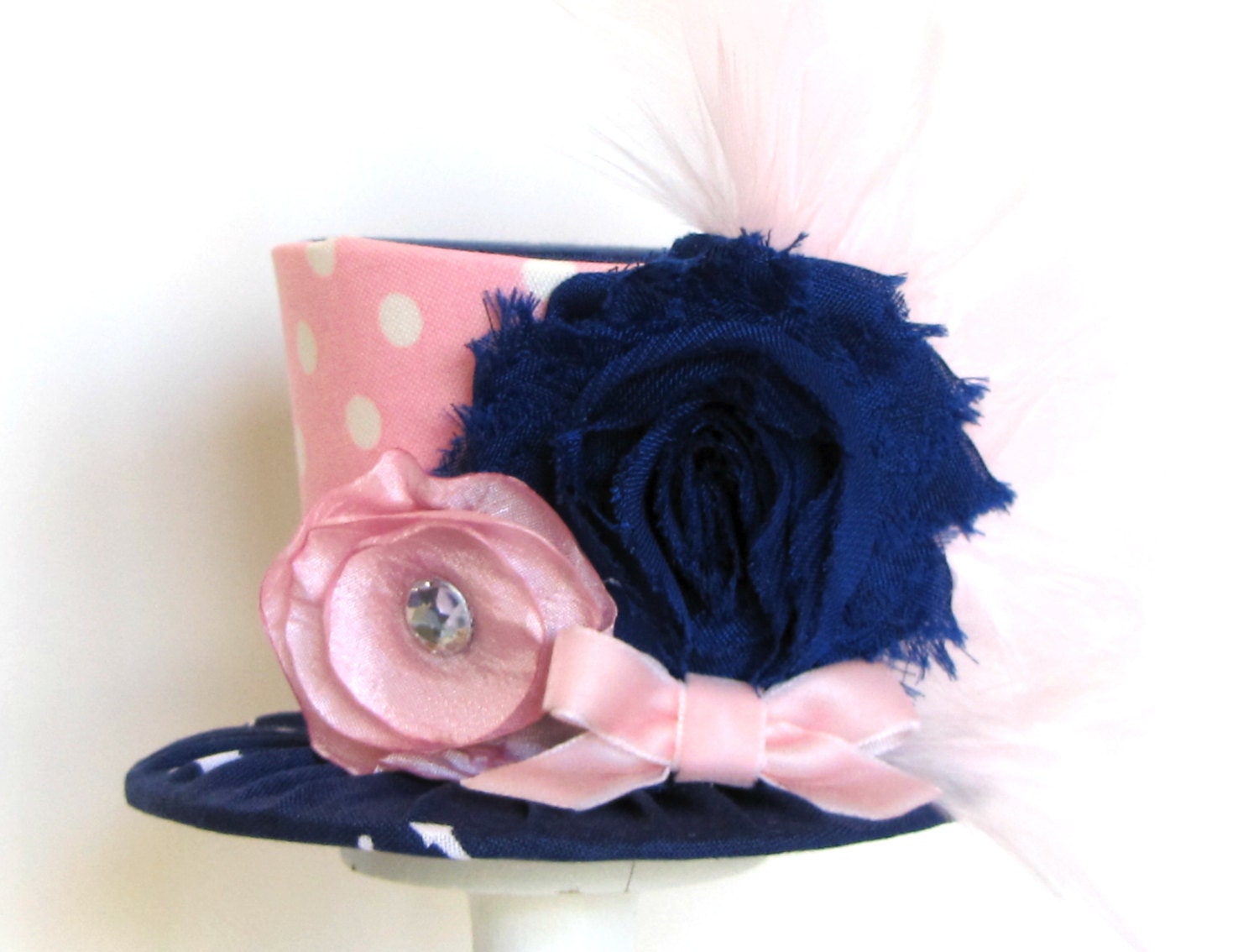 Mini Top Hat Headband, Alice in Wonderland themed Tea Party, PINK ANCHORS AWAY, Birthday, Costume, Photo Prop, Gift from Truly Sweet Circus