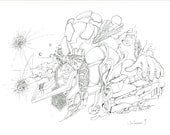 Variable Exchange - Abstract, Surreal, Geometrical. Drawing, sketch. Graffiti PRINT