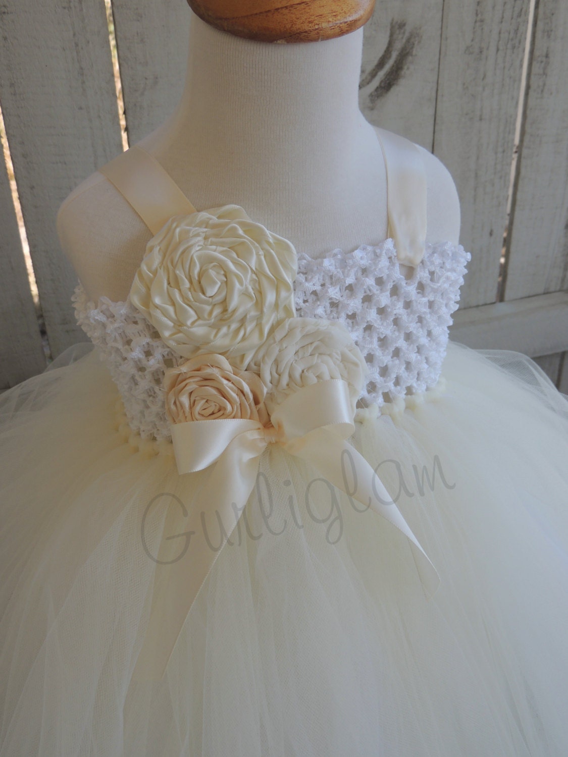 Ivory & White flower girl tutu dress, Flower girl dress, Wedding