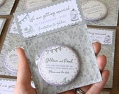 RETRO BUNTING Save the Date 58mm Magnet and Packaging x 40