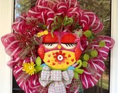 Mesh Owl Wreath