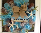 Beach Deco Mesh Wreath