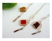 3-Piece Peanut Butter and Jelly Best Friends Necklace Set - Choose your own flavors.