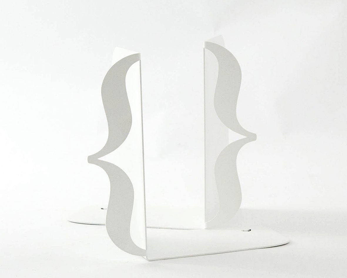 Bookends - Brackets - laser cut for precision out of metal thick enough to hold a bunch of books.