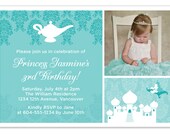 Disney Aladdin Princess Jasmine Birthday Invitation with Photo