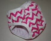 Reusable Swim Diaper Pink Chevron with Side Snaps