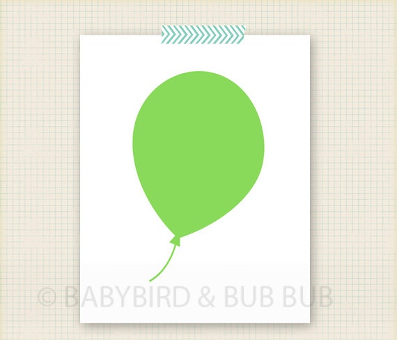 Simple Balloon Wall Art -  Kid/Children Print Art - Personalized