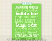 Be A Kid Art Print - Kids Room Art - Baby Children Nursery Custom Wall Print Poster