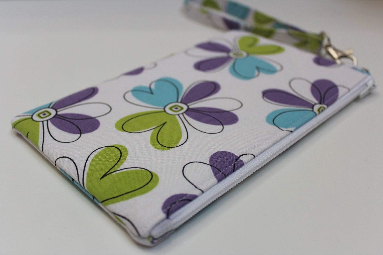 Small zip clutch wristlet padded purse wallet  cell phone case padded