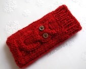 iPhone 5/ 4 case iPod Touch cover Android phone bag Blackberry holder Smartphone HTC Droid Incredible sleeve, knit Owl cozy, red