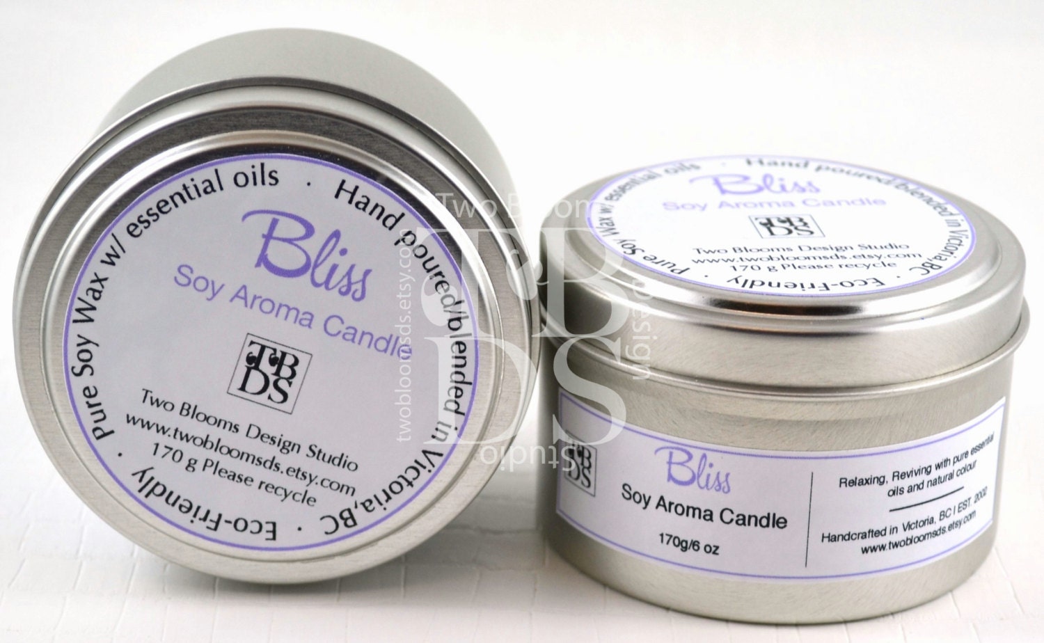 Lavender Ylang Ylang Soy Wax  Candle 6 oz - Bliss Essential Oil Soy Wax Candle - Eco-Friendly Soy Wax Candle