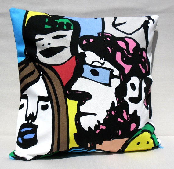 PopArt Design Multicolor Cotton Pillow Cover 16",Housewares,Home Decor,Father Day.