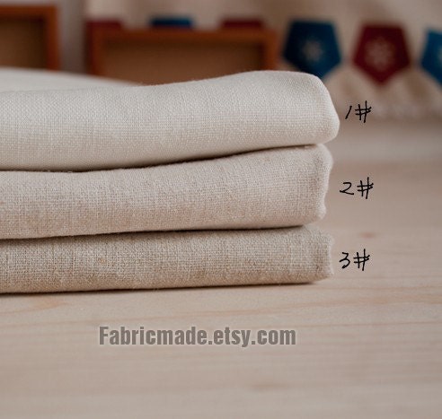 Beige Cotton Linen Fabric Natural Linen, Home Decor, Upholstery Fabric - Fabric by Yard 1/2 yard