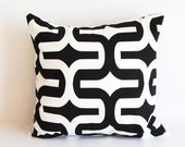 Black mod pillow cover One 18" x 18" cushion covers black and white throw pillow covers black modern decor