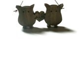 Personalized Ornament -  Owls Wooden Decor