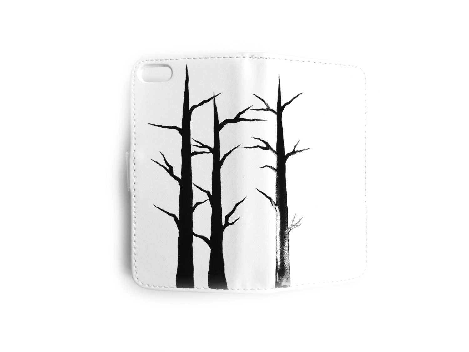 hand painted illustration iphone 5 PU leather case : Winter Trees