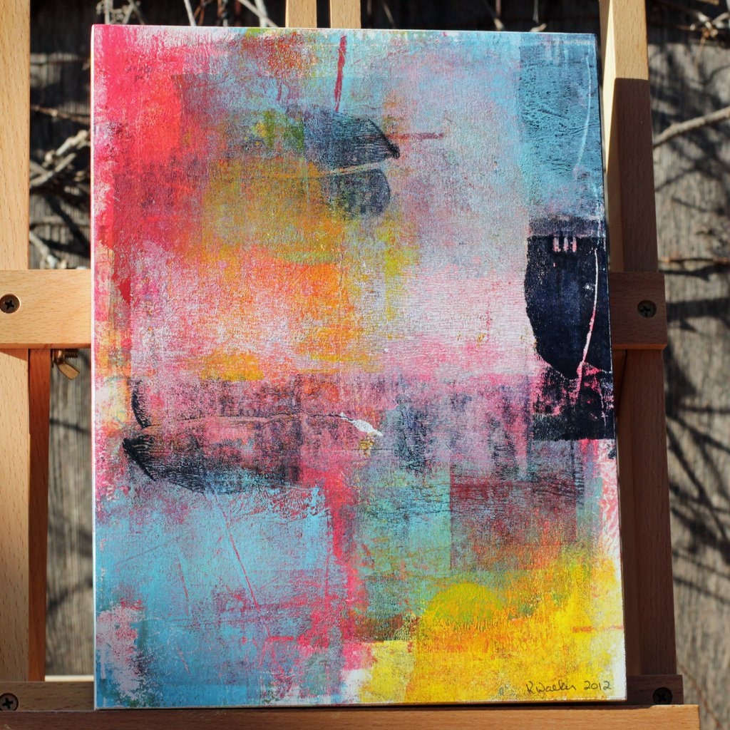 Melody - Original Abstract Acrylic Painting on Wood