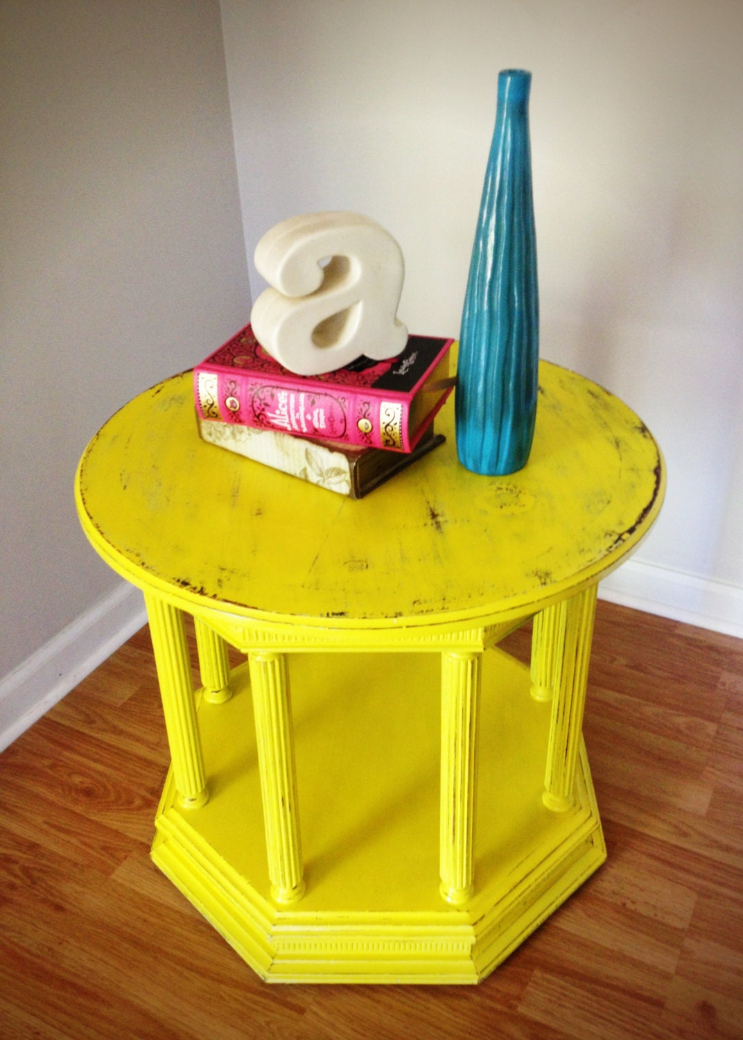 Sunny Yellow Vintage Side Table