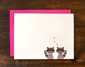 Whimsical Raccoon Valentines Day A2 Card