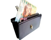 MID CENTURY CLUTCH  box black leather
