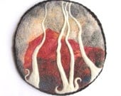 Felt wall hanging, needle felted wool art, Scottish landscape, fiber art, felt picture.