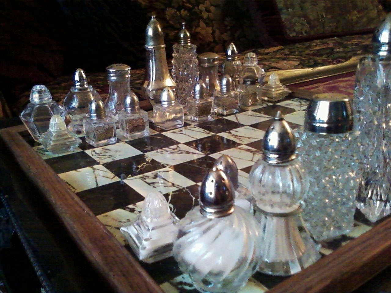 SALE Salt and Pepper Chess Set by HoneysDaughter on Etsy
