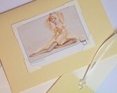 Pin Up Girl Card Darling Notecard Greeting lemon Keepsake