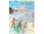 Winter Walk small mixed media original
