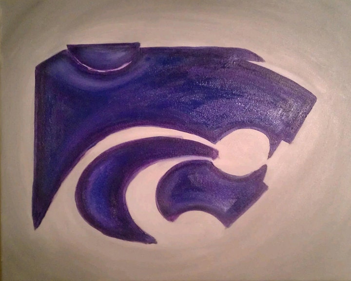 Sports Team, College or High School Mascot, Logo - KSU Wildcat - Custom Acrylic Painting
