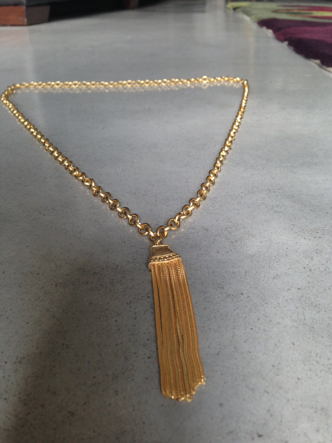 Gold Tassel Necklace
