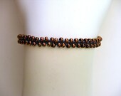 Friendship bracelet, handwoven, beaded, beadweaving, waxed Irish linen, loom woven