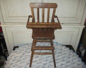 Vintage  Wood Doll High Chair Sweet