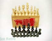 Vintage Staunton Style Boxwood Chess Set in original box by House Martin