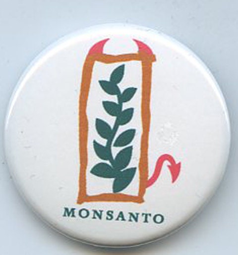 Monsanto devil button 1.5 inch