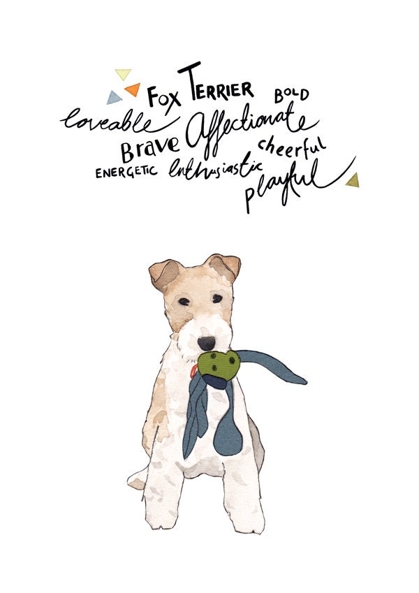 Fox Terrier Character Portrait - Double Layer Print