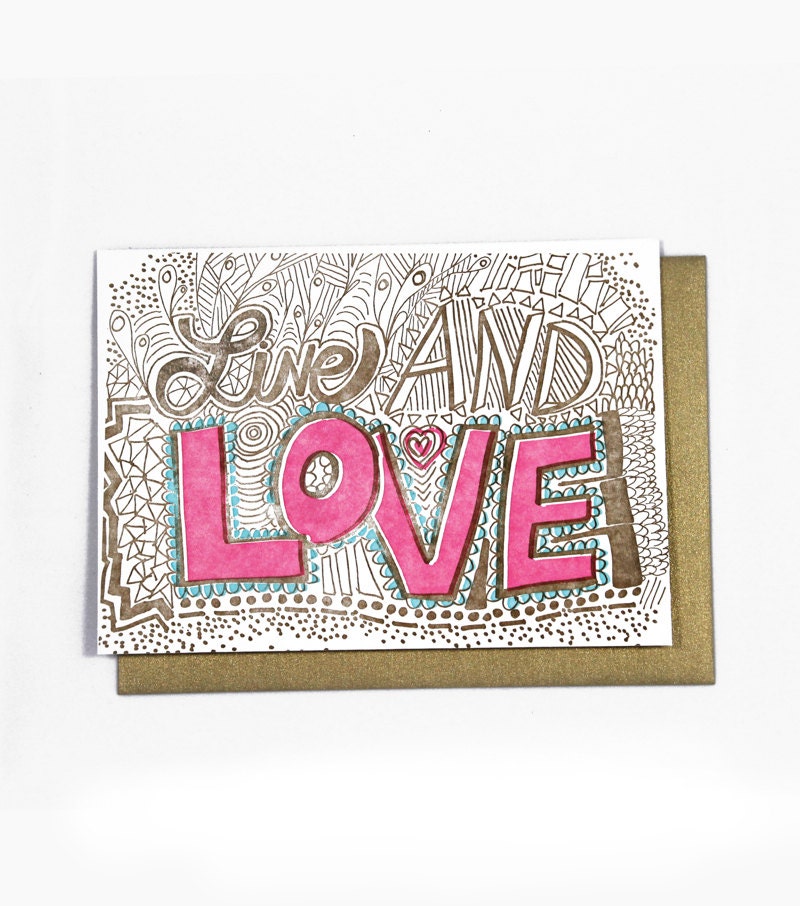 Live and Love Letterpress Card