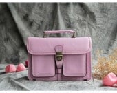 Leather Tote Bag - Briefcase - Shoulder Bag - Handbag - Satchel - Messenger Bag - Doctor Bag - IPAD Bag  - Lady Bag in Purple