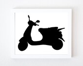 Vespa Graphic Art Print in Black 8x10