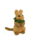 Little Felted Mouse Sculpture - Miniature MossMouse Fibre Art