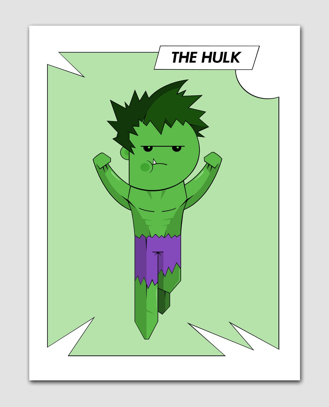 Little Incredible Hulk super hero character print
