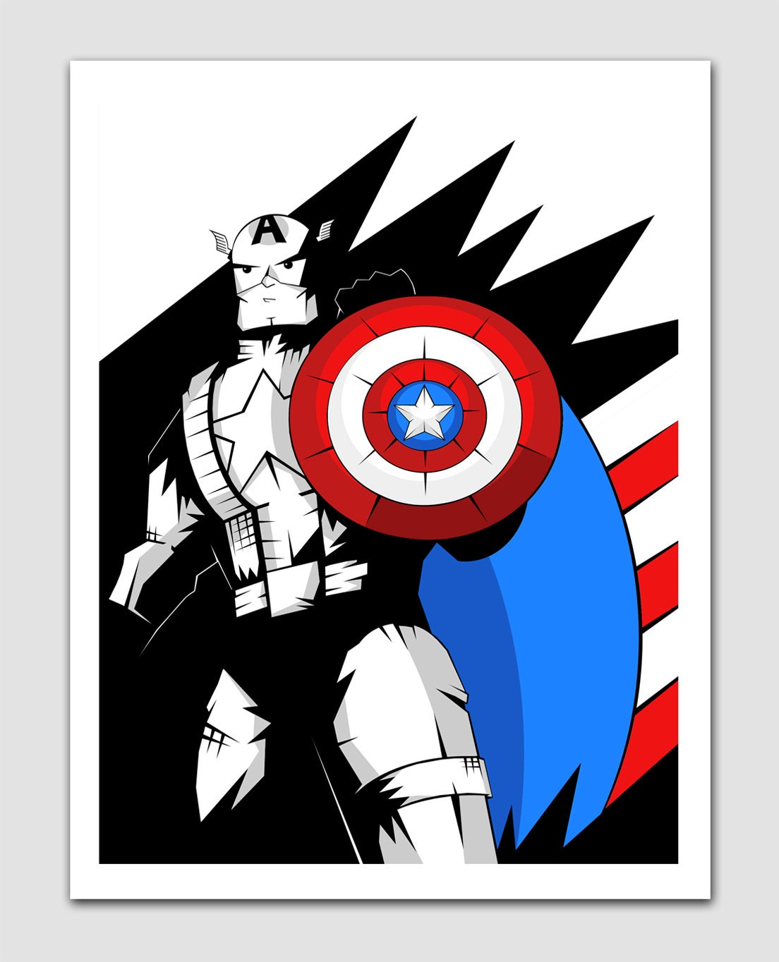 Captain America Comic Art Print