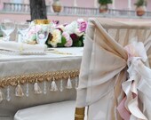 Romantic Blush, Ivory, Grey, Taupe, Willow  Sash Only Set of 10, 108" Long Bows