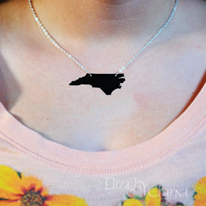 North Carolina (or any state) acrylic silhouette necklace