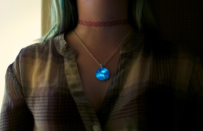 Galaxy Necklace / Antennae Galaxy Pendant / Space Necklace / Cosmic Necklace