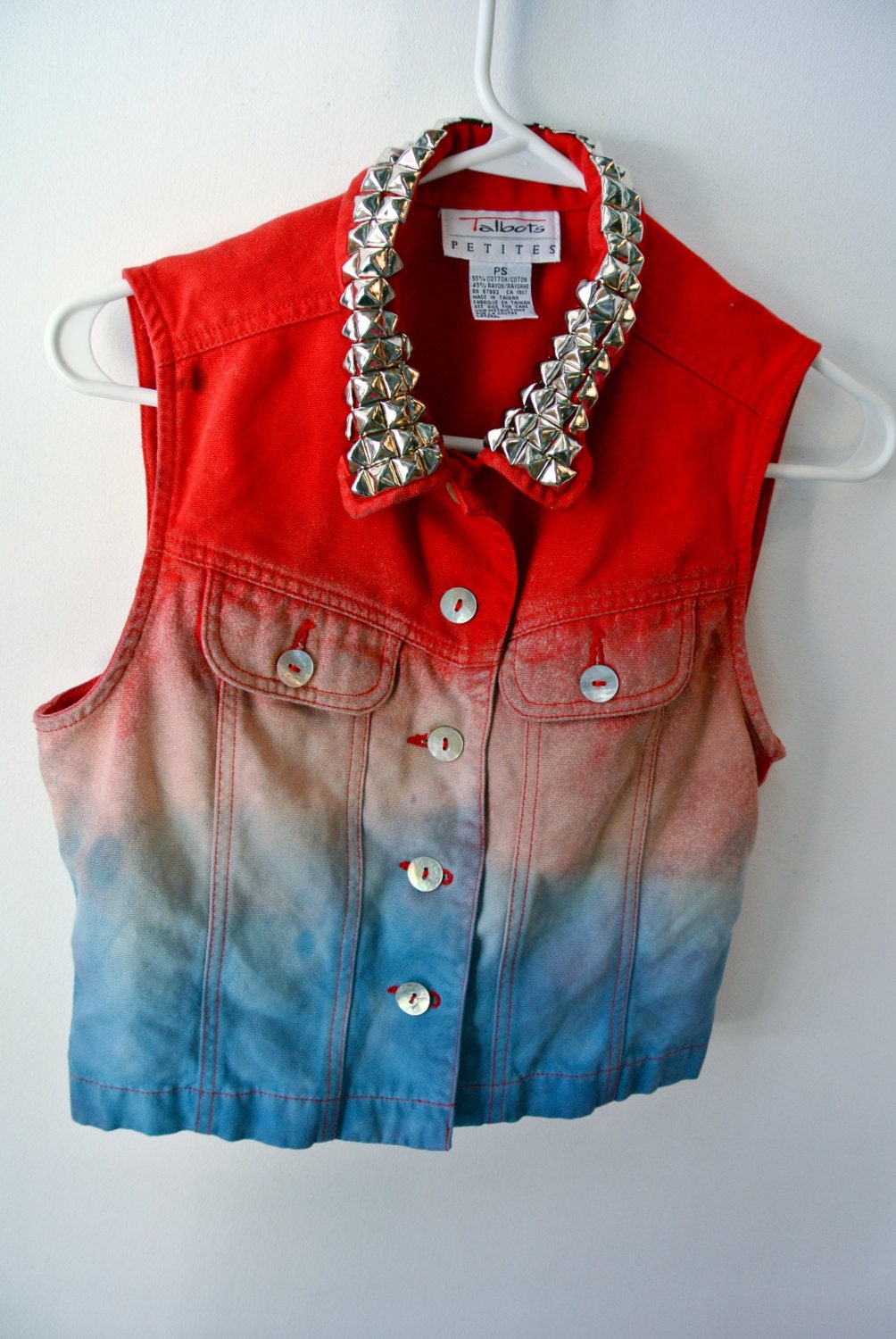 Custom Upcyled USA Studded Dyed Hipster Vest