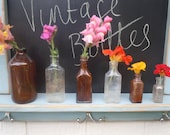Vintage Pre WW2 Bottles-Shabby Chic Style Vases-Instant Collection LOT G